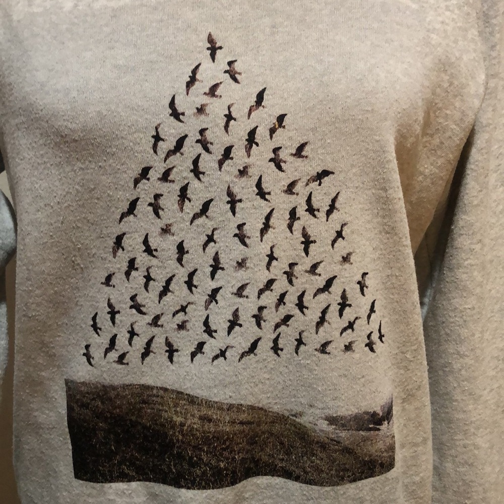 Light heather gray sweatshirt with screen print - Picture 2 of 5